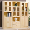 书房家具 简易书柜书橱自由组合松木带门实木书柜书架可定制